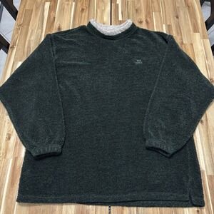 Big Dogs Sweatshirt Womens 2X Green Sherpa Fleece Mock Neck Pullover Baggy 90s